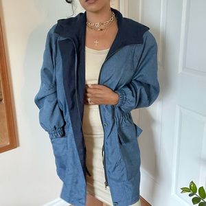 ANNEX | VINTAGE | Blue Long Raincoat | Long Trenchcoat |